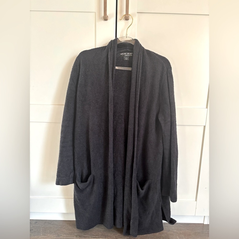 Barefoot Dreams Long Cardigan with Relaxed Fit Extra Cozy Soft Navy Blue Small